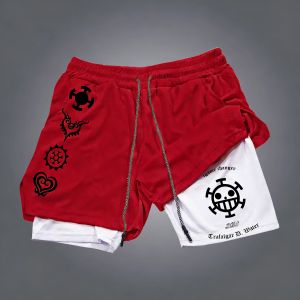 Bandai | ONE PIECE Anime Joint Sports Shorts 2026 Mens and Womens Summer New Swimming Fitness Quick Drying 2-in-1 Double Layer Shorts