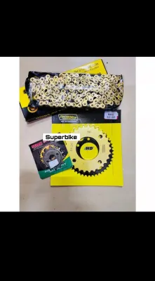 🔥415🔥WAVE125 ALPHA DASH110 DASH125 DASH NEW WAVE100R FUTURE 125 415 SUBAKI SBK RACING CHAIN GOLD SPROCKET RANTAI ONE SET