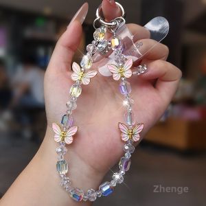 ZHENGEGE | Elegant And Unique Crystal Butterfly Cell Phone Lanyard