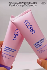 SCORA Salicylic Succinic Acid D-Panthenol Phytobright Low pH Cleanser Gentle Facial Wash Dry Sensitive Acne Skin