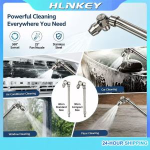 HLINKEY Multi-Scene 360° Dual Swivel Cleaning Wand 1/4 Quick Connect Pressure Washer Spray Wand for Car Wash AC Coil Cleaning Wheel Well Wash Adjustable Angle Extension Nozzle