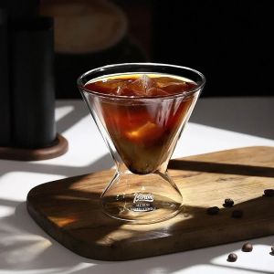 180ml Double-layer Glass Coffee Cup Cafe Iced American Latte DIRTY Whiskey Special Drink Cup Cold and Heat Resistant Coffeeware