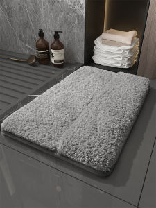 Thickened Flocking Bathroom Mat Absorbent Toilet Entrance Door Mat Anti-Slip Rug Modern Simple Style Home Use Carpet