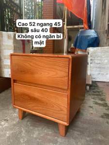 Tủ đầu giường 2 ngăn kéo màu cánh dán (không có ngăn bí mật)