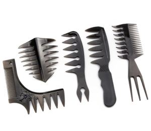 หวีจัดแต่งทรงผมสไตล์วินเทจ หวีเซตผม หวีโกนหนวด หวีกันเครา หวีหนวด ( เซต 5 ชิ้น )