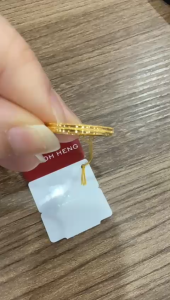 Poh Heng Jewellery 22K Textured Band in Yellow Gold [Price By Weight]
