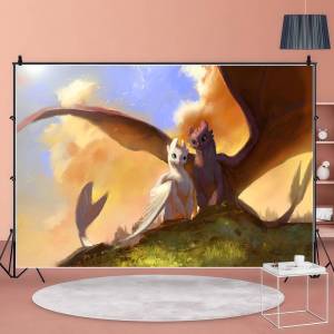 Mesuca | Cartoon How To T-t-Train Your D-d-Dragon Anime Photography Backgrounds For Kids Birthday Children Portrait Photo Backdrops
