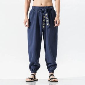 Traditional Chinese Men Clothing Kungfu Plus Size Men Streetwear Harem Pants Online Store Street Workout Bottom 5XL