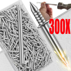 300pcs Rust Proof Wood Fixing Nails with Specific Sleeve / Practical Invisible Hardware Fixator Skirting Thread / Rust-Proof Galvanized Iron Expansion Screws Fixator / Traceless Double Headed Nail