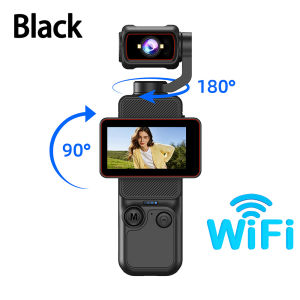 Camera Hành Động FHD 1080P Với Bộ Ổn Định Gimbal WiFi Màn Hình Lật 1.97 Inch Xoay 180 Độ °   Camera Thể Thao Kỹ Thuật Số Bỏ Túi Có Ống Kính Xoay