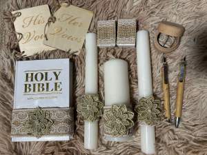 Wedding accessory bible candle set