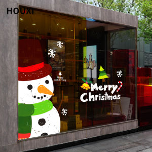 Christmas Snowman Window Stickers Glass Paster Creative Christmas Atmosphere Building Company Annual Meeting Layout Static Sticker