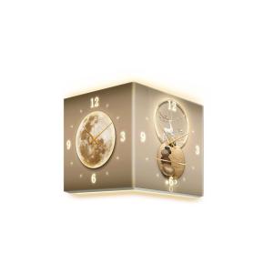 Lucky Stone Corner Clock Creative Moon Living Room Double-Sided Corner Wall Clock Internet Celebrity Elk Corner Double-Sided Clock