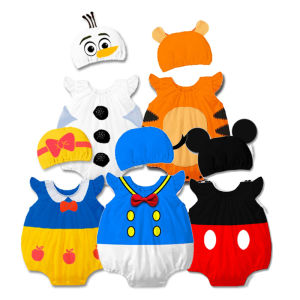 New Baby Snowy Bear Halloween Jumping Tiger Minnie Donald Duck Performance Costume Cotton Romper Suit for Baby Boys And Girls