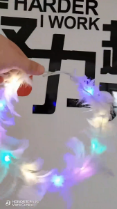 Hiasan Rambut LED Goose Feather Angel Halo HeadbandLuminous Wreath Tiara 4 Party Birthday Carnival