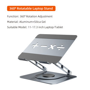 Cabletimes | CABLETIME Aluminum Laptop Stand 360° Rotation Foldable Vertical Tablet Desktop Holder for MacBook Air Pro iPad Dell Lenovo