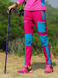 Quick Dry Elastic Outdoor Sports Womens Hiking Mountain Climbing Pants Breathable Sun Protection Fast Drying Summer Trekking Pants