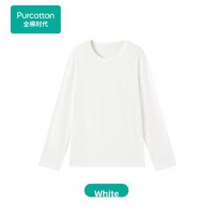 Purcotton | Henley Neck Cotton Long Sleeve Womens T Shirt