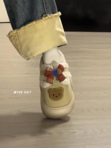 YesDay Cute Butterfly Knot Thick Bottom Slipper Womens Winter New Cartoon Bear Cotton Slippers Plush Slipper Comfortable Feeling