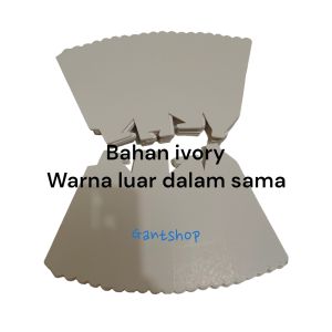 Kotak wadah popcorn l kertas popcorn putih polos 12x6