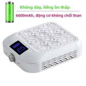 Máy Hút Bụi Móng Tay Không Chổi Than Màn Hình LED Tốc Độ Điều Chỉnh Di Động Hút Mạnh Mẽ Dành Cho Nghệ Thuật Làm Móng