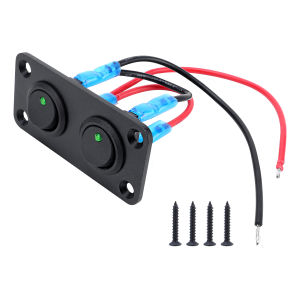 Circular Joystick Switch Panel with 3-Pin Toggle Switch 12V 20A Green LED Switch Panel 12V Suitable for Cars Boats RVs Etc