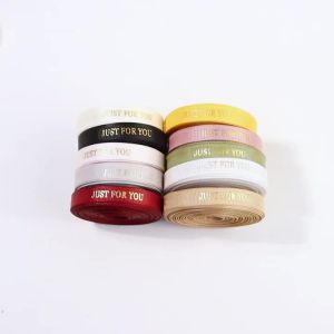 10yards/roll Printed JUST FOR YOU Polyester Ribbon Colorful 10mm DIY Bow Ribbon For Wedding Party Gift Packaging Decoration