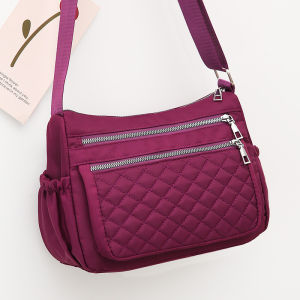 Túi Đeo Chéo Vải Nylon Nhẹ Thời Trang Xuân Hè Cho Phụ Nữ Túi Đeo Vai Đơn Dung Tích Lớn Túi Vải Canvas Đa Năng Cho Bà Mẹ Trung Niên