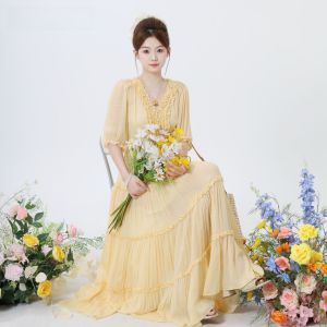 ON&ON | French V-Neck Luxury Earmuff Charming Youthful Vacation Dress