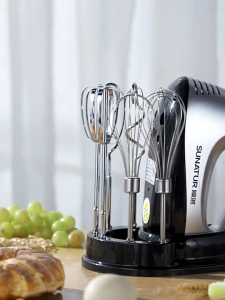 SUNATUR Hand Mixer 300W High Power Cake Beater Electric Cream Whip Portable 5-Speed Baking Mixer