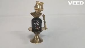 Traditional Brass Lord Shiva Lingam with Sheshnag Trishul & Matki – Shivling Statue for Hindu Pooja & Festive Décor (Pack of 1 | 2 Sizes Available)