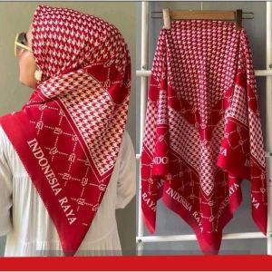 HIJAB AGUSTUSAN SEGI EMPAT VOAL / JILBAB MERAH PUTIH KEMERDEKAAN PREMIUM