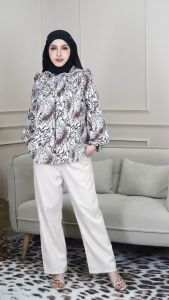 เสื้อมูสลิมผู้หญิงลายดอกเบี้ยสวยๆ ผ้าไหมอิตลี่สวยงามของผญอิสลาม รับแขก สไตล์น่ารักสดใส วิธีการดูแลรักษาสวยด้วยมูสลิมดอกเบี้ย df69