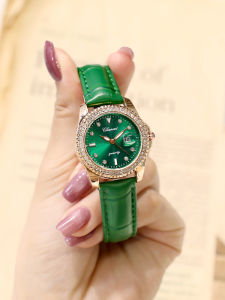 Green Ghost Womens Watch Waterproof Leather Band Diamond Embedded 2025 New Model High Aesthetic Value Domestic Brand