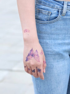 แทททู สติ๊กเกอร์เด็ก ผีเสื้อ ผู้หญิง กลิตเตอร์ แวววาวนางฟ้า แต่งหน้า ร่างกาย กันน้ำ เทศกาลดนตรี สติ๊กเกอร์รอยสัก