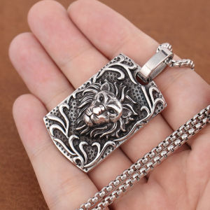Stainless Steel Lion Necklaces Men Punk Rock Animal Pendant Unique Charms Domineering Biker Amulet Jewelry Gifts Dropshipping