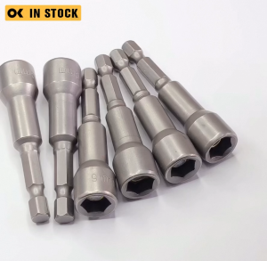 Power Nut Driver Bit Set Metric Socket Wrench Adapter Non-magnetic Nut Driver for Electric Drill High Hardness Durable