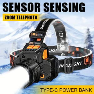 Rechargeable LED Headlamp with 3 Lighting Modes Adjustable Focus 90° Tiltfor CampingHuntingFishing Hiking Outdoor Adventure