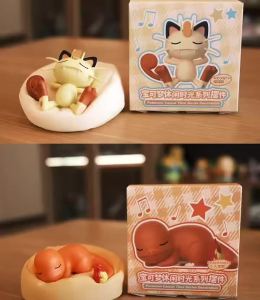 Funism | Anime Pokémon Sleeping Position Ornament Serie Action Figure Pikachu Charmander Snorlax Meowth Model Doll Toy Festival Gift