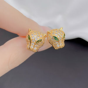 ต่างหูรูปหัวเสือเต้นท์ประดับเพชร 2025 ใหม่ หรูหรา หลากหลายสไตล์ เครื่องประดับแฟชั่นสำหรับผู้หญิง ต่างหูรูปเสือเต้นท์