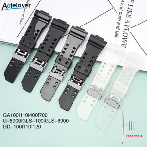 Aotelayer Dây Đeo Đồng Hồ Thay Thế Bằng Cao Su 16Mm Cho Casio G-SHOCK GA-100/110/120/150/400/700 GD-100/110/120 GW-8900 GLS-100 Vòng Đeo Tay Dây Nhựa