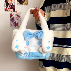 Sanrio cartoon cute plush bag womens bag doll children adult universal handbag Capacity Backpack