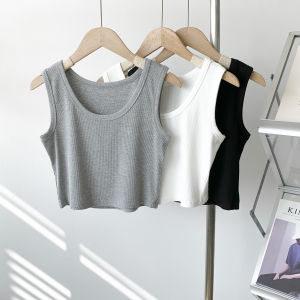 เสื้อกั๊กสั้นเปิดหน้าอกสไตล์โยคะ แขนกุด ทรงเข้ารูป ผ้าฝ้ายผสม สำหรับผู้หญิงวัย 18-24 ปี ฤดูร้อน 2025 จีนแผ่นดินใหญ่