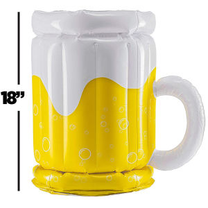 JUSTINLAU | JUSTINLAU 18" Inflatable Beer Mug Ice Bucket Portable Drink Cooler for Pool Party Beach BBQ Summer Inflatable Beverage Chiller