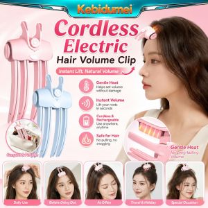(Ship in 12H) Cordless Electric Heated Hair Root Fluffy Clip High-Top Volumizing Hair Clip Portable Root Lifter Styler for Fine and Thick Hair Volumizing Styling Tool