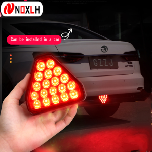 Triangle LED Car Brake Tail Light  F1 Style Red Reversing Stop Flash Warning Fog Lights Anti-collision Auto Singal Lamp 12v