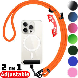 150cm Adjustable Mobile Phone Lanyard Crossbody Anti-lost Lanyards Strap Colorful Neck Cord Phone Safety Tether Tab Chain Rope