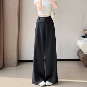 La Chapelle | Ice Silk Lightweight High-Waist Slim Straight Trousers