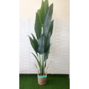 Pohon Artificial Tanaman Hias Daun Heliconia T210 Latex Cover Eceng Gondok Handle Dekorasi Ruang Tamu Aesthetic