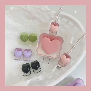 Love set Charger cover Cable protector Clear Adatper case for iphone 18W/20W/5W charger